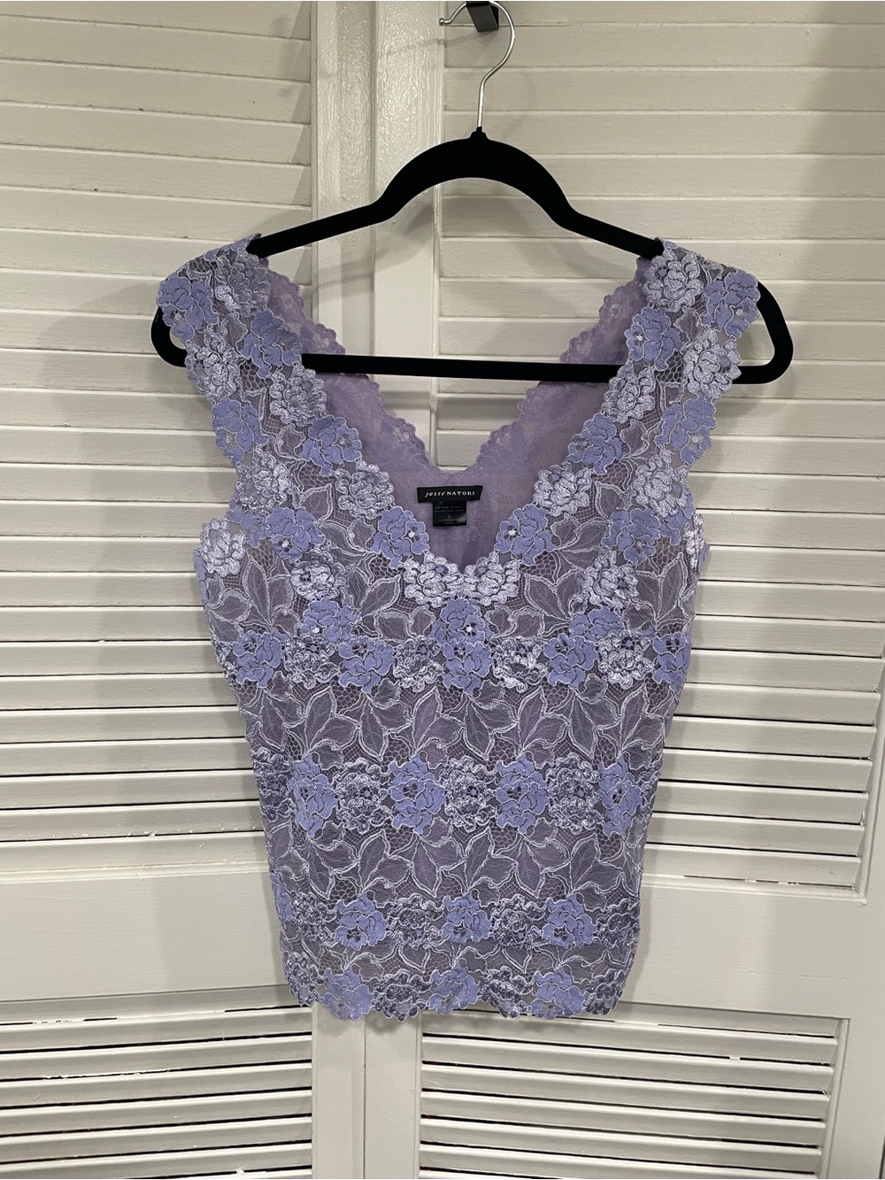 Natori Lilac Lace Floral V-Neck Camisole